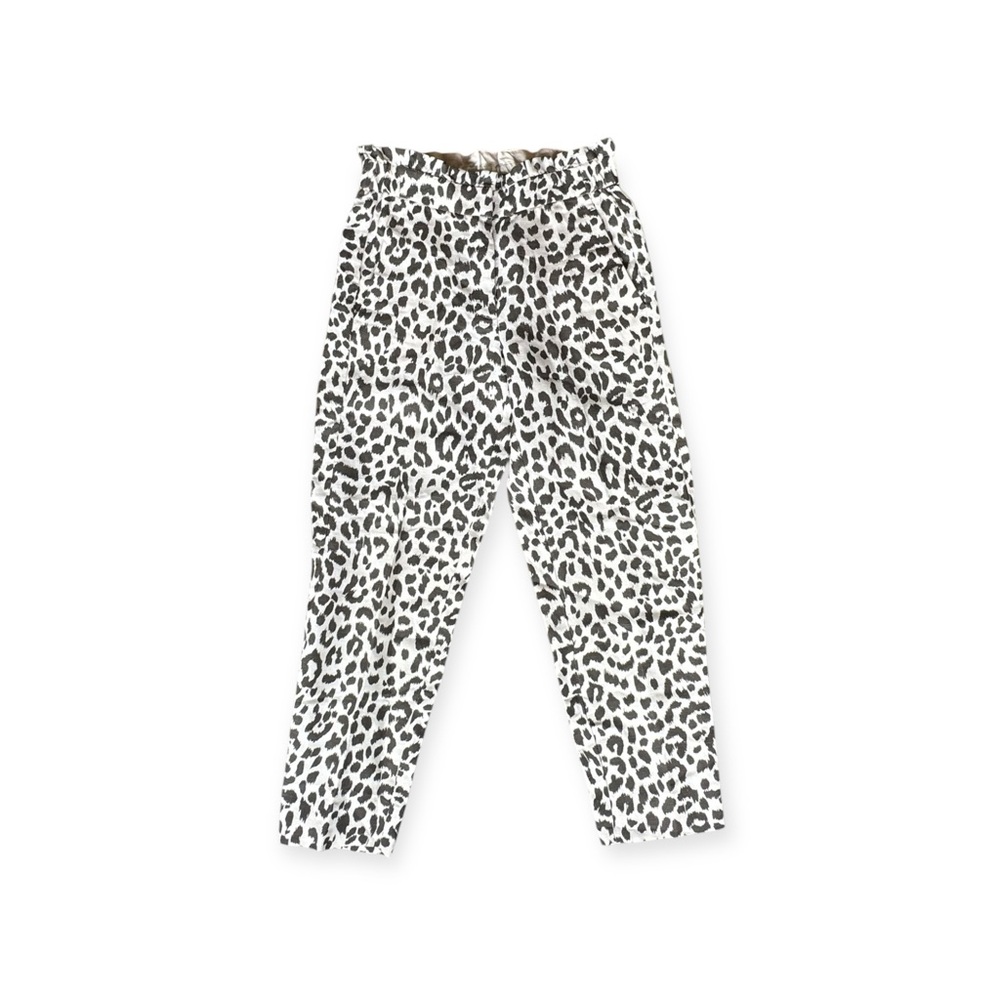 J. Crew pants stretch casual comfortable linen blend animal pattern Size 0 XS